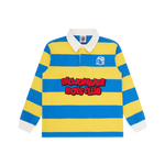 KIDS ROBOT STRIPED RUGBY SHIRT - BLUE/YELLOW STRIPE