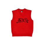 YEAR OF THE HORSE KNIT VEST - RED