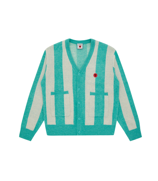 STRIPED KNITTED CARDIGAN TEAL STRIPE Billionaire Boys Club