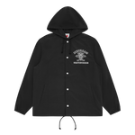 HOODED COACH JACKET - BLACK