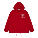 HOODED COACH JACKET - RED