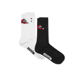 6-PACK RUNNING DOG SOCKS - BLACK/WHITE