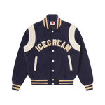 DRIPPY VARSITY JACKET - NAVY