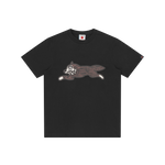 WOODGRAIN RUNNING DOG T-SHIRT - BLACK