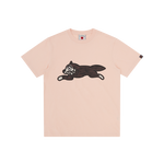 WOODGRAIN RUNNING DOG T-SHIRT - PINK