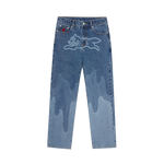 RUNNING DOG LAZER DRIP DENIM PANT - MID WASH BLUE