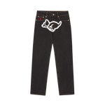 RUNNING PUPPY DENIM PANTS - BLACK