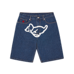 RUNNING PUPPY DENIM SHORTS - BLUE