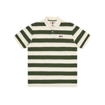 RUNNING DOG STRIPED POLO - GREEN STRIPE