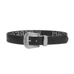 GEMSTONE LEATHER BELT - BLACK