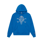 RHINESTONE CONES & BONES POPOVER HOOD - BLUE