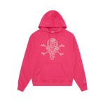 RHINESTONE CONES & BONES POPOVER HOOD - PINK