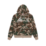 RUNNING DOG WOODLAND CAMO ZIP THROUGH HOOD - MULTI