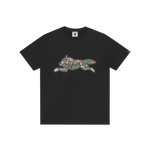 CAMO RUNNING DOG WOODLAND T-SHIRT - BLACK