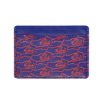 RUNNING DOG LEATHER CARD HOLDER - BLUE/RED