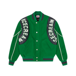 PANELLED VARSITY JACKET - GREEN