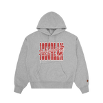 CHERRY OVERSIZED POPOVER HOOD - HEATHER GREY