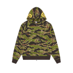 SMILEY TIGER STRIPE FULL ZIP-THROUGH HOOD - CAMO