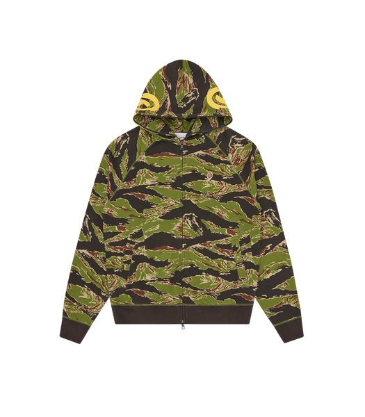 SMILEY TIGER STRIPE FULL ZIP-THROUGH HOOD - CAMO – Billionaire