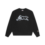 SPRAY PAINT RUNNING DOG CREWNECK - BLACK