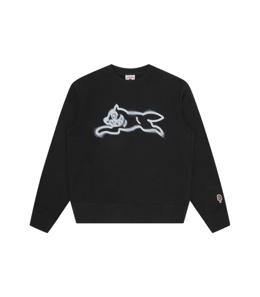 SPRAY PAINT RUNNING DOG CREWNECK - BLACK – Billionaire Boys Club