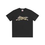 TIGER STRIPE RUNNING DOG T-SHIRT - BLACK