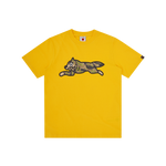 TIGER STRIPE RUNNING DOG T-SHIRT - YELLOW