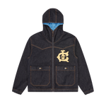 WESTERN PANELLED ZIP THROUGH DENIM JACKET - INDIGO