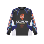 MOTORCYCLE L/S T-SHIRT - BLUE/SLATE GREY