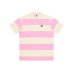 CONES & BONES STRIPED POLO SHIRT - PINK/CREAM