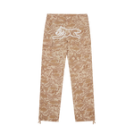 SNAKESKIN RUNNING DOG CARGO PANTS - LIGHT BROWN