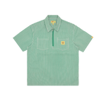 IC SERVICES QUARTER ZIP WORK SHIRT - GREEN/WHITE STRIPE