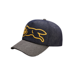 DENIM RUNNING DOG TRUCKER CAP - INDIGO