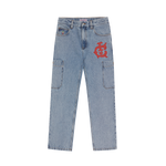 WESTERN DENIM PANTS - LIGHT WASH BLUE