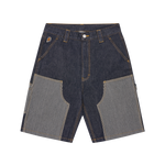 HICKORY PANEL DENIM CARPENTER SHORTS - INDIGO