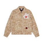 SNAKESKIN QUILTED WORK JACKET - LIGHT BROWN