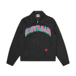 ICECREAM QUILTED WORK JACKET - BLACK