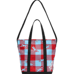CHECKER RUNNING DOG TOTE BAG - RED/BLUE