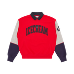 COLLARED WARM UP SWEATSHIRT - RED