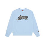 GLITTER RUNNING DOG CREWNECK - BLUE