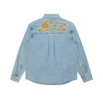 CHAINSTITCH LIGHT WASH DENIM SHIRT - LIGHT WASH BLUE