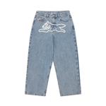 RUNNING DOG TRIPLE SCOOP DENIM PANT - HEAVY WASH BLUE