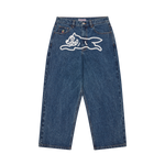 RUNNING DOG TRIPLE SCOOP DENIM PANT - MID WASH BLUE
