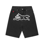 RUNNING DOG TRIPLE SCOOP DENIM SHORTS - BLACK
