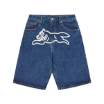 RUNNING DOG TRIPLE SCOOP DENIM SHORTS - MID WASH BLUE