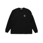 EMBROIDERED RUNNING DOG L/S T-SHIRT - BLACK