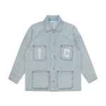 WASHED DENIM JACKET - BLUE