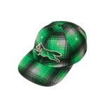 APPLIQUE LOGO FLANNEL CHECK CAP - GREY/GREEN
