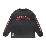 RUNNING DOG DAMAGED L/S T-SHIRT - BLACK