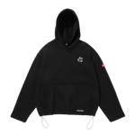 EMBROIDERED RUNNING DOG HOODIE - BLACK